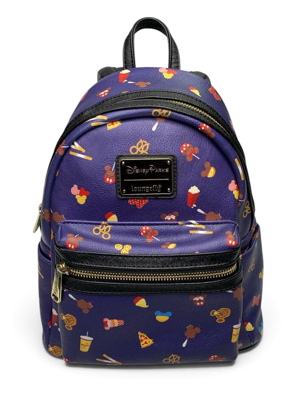 Loungefly Disney Parks Food Icons Snacks Mini Backpack Purple Blue Rare AOP Bag